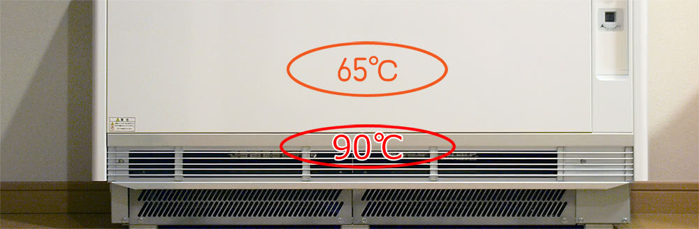 蓄熱暖房機の温度